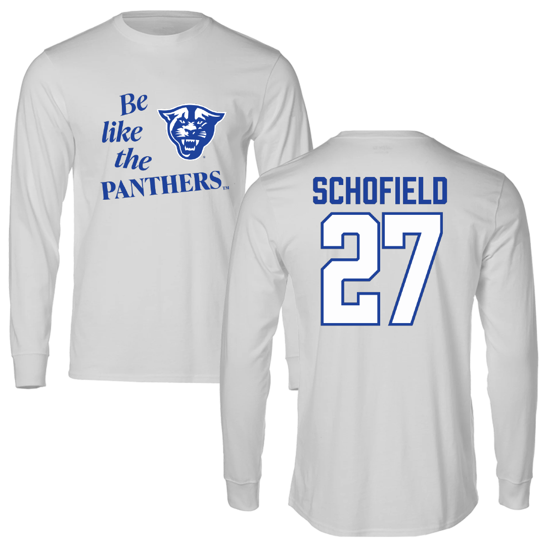 Georgia State University Baseball Light Gray Be Like Us Performance Long Sleeve - #27 Samuel Schofield