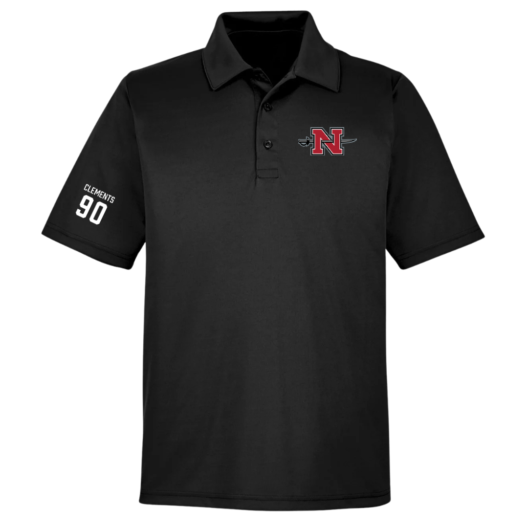 Nicholls State University Football Black Polo - #90 Aidan Clements