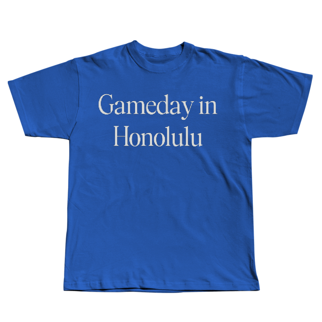 Chaminade University Soccer (M) Blue Gameday Tee - #4 Hunter Santoscoy