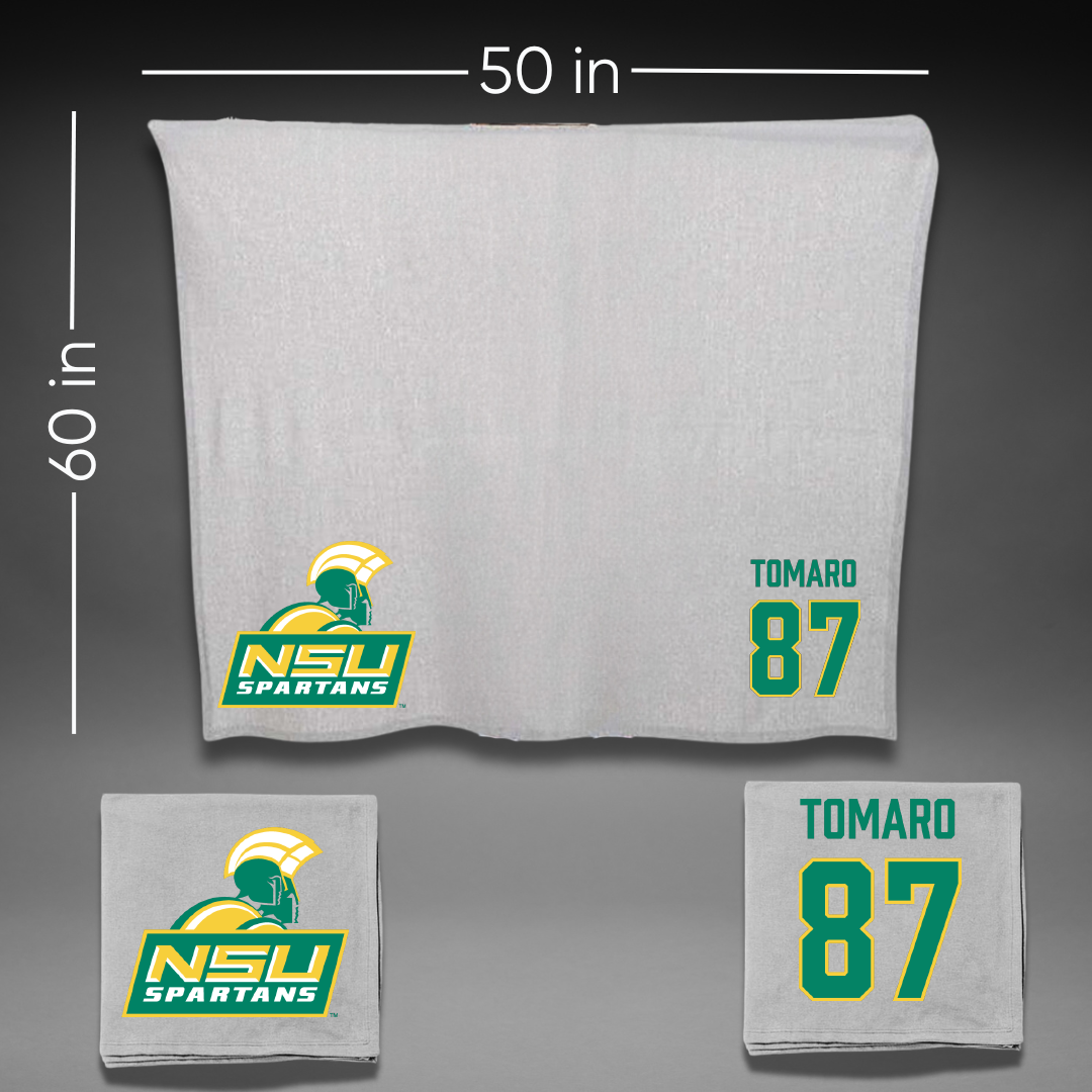 Norfolk State University Football Gray Blanket - #87 Frank Tomaro
