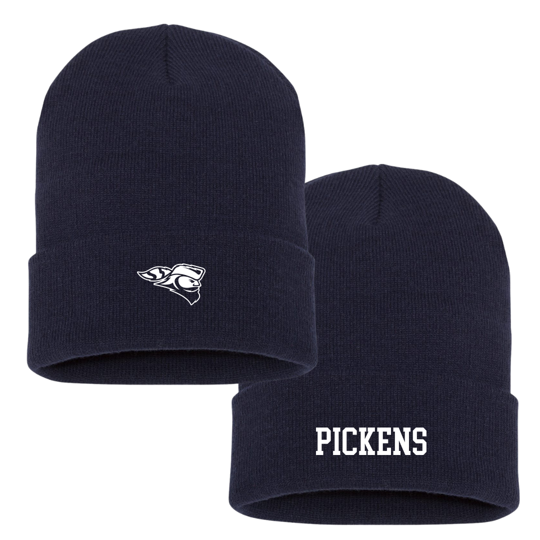 Carroll University Football Navy Beanie - #37 Anthony Pickens