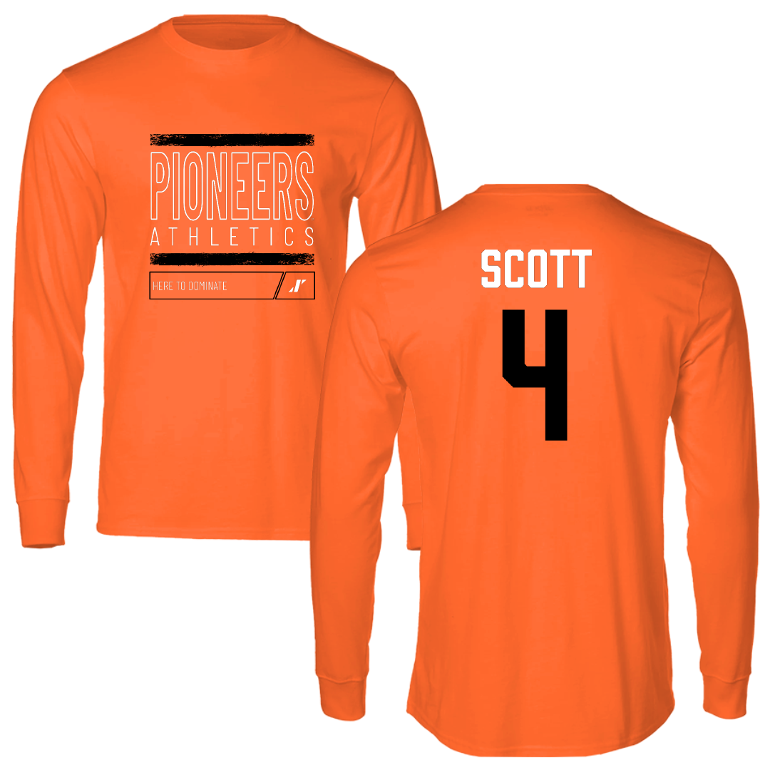 Tusculum University Soccer Orange Dominate Performance Long Sleeve - #4 Maia Scott