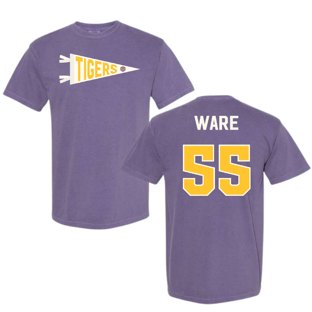 Louisiana State University Baseball Purple Pennant Comfort Colors Tee - #55 Conner Ware