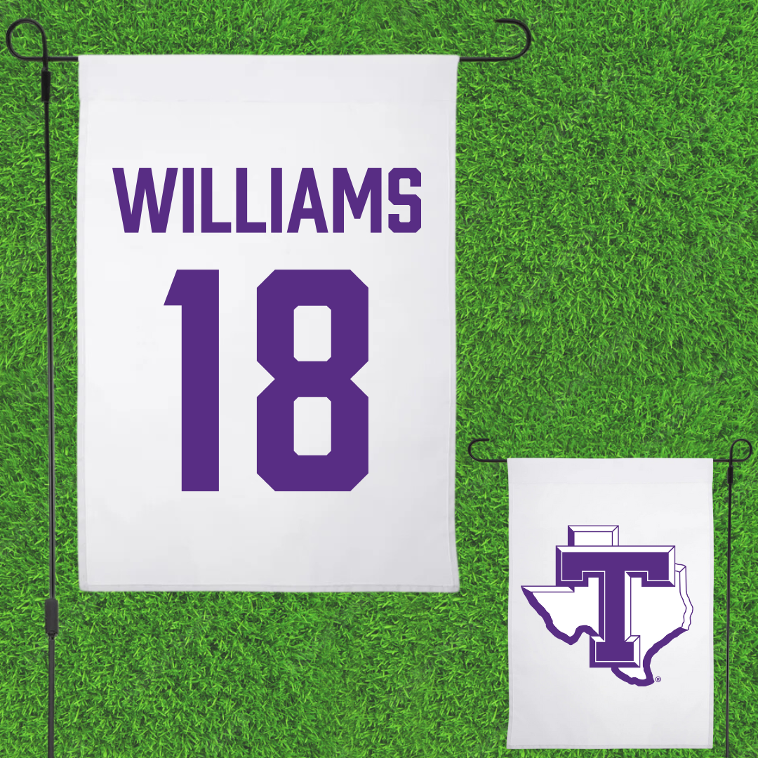 Tarleton State University Soccer (W) White Garden Flag - #18 Gabrielle Williams