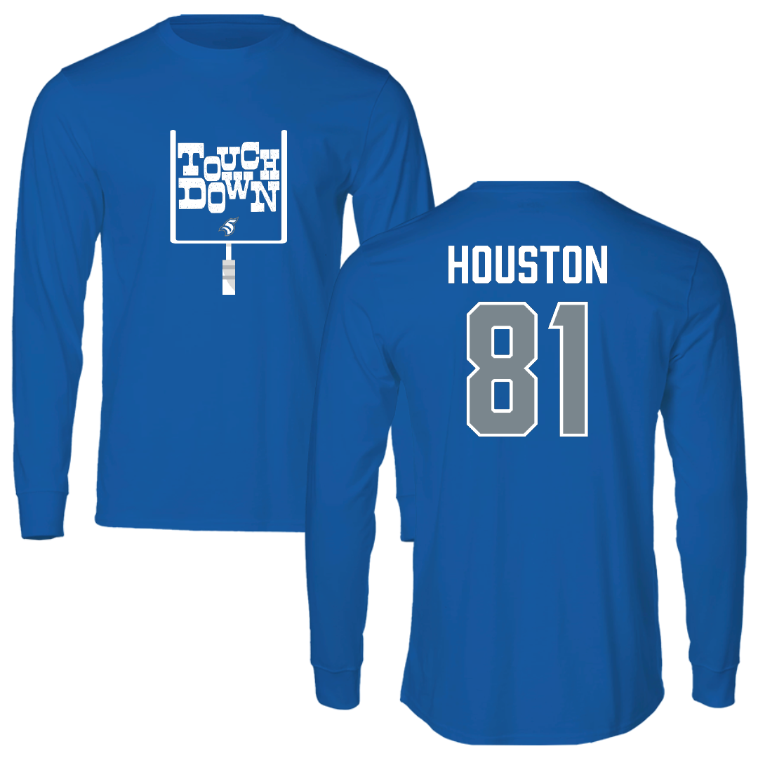 Thomas More University Football Blue Touchdown Long Sleeve - #81 Jordan Houston