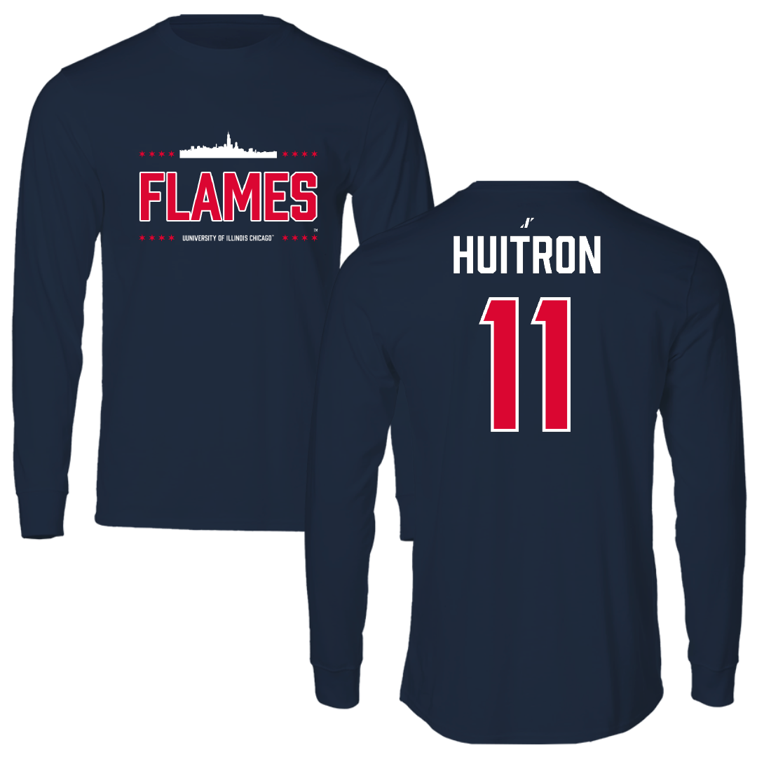 UIC Soccer Navy General Performance Long Sleeve - #11 Preston Huitron