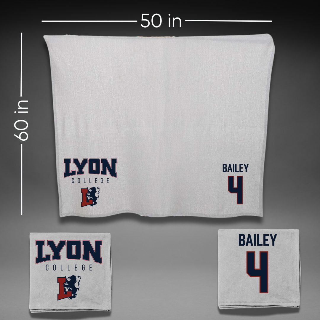 Lyon College Baseball Gray Blanket - #4 Brody Bailey