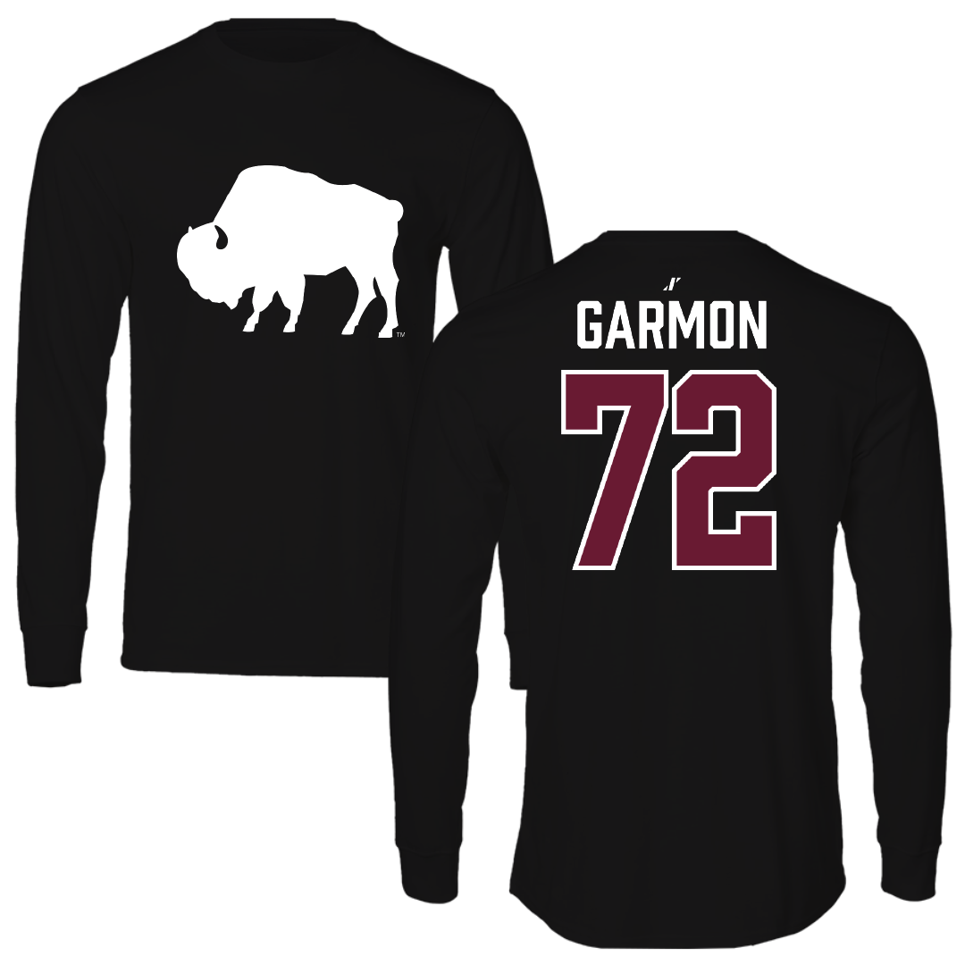 West Texas A&M University Football Black Performance Long Sleeve - #72 Mekhi Garmon