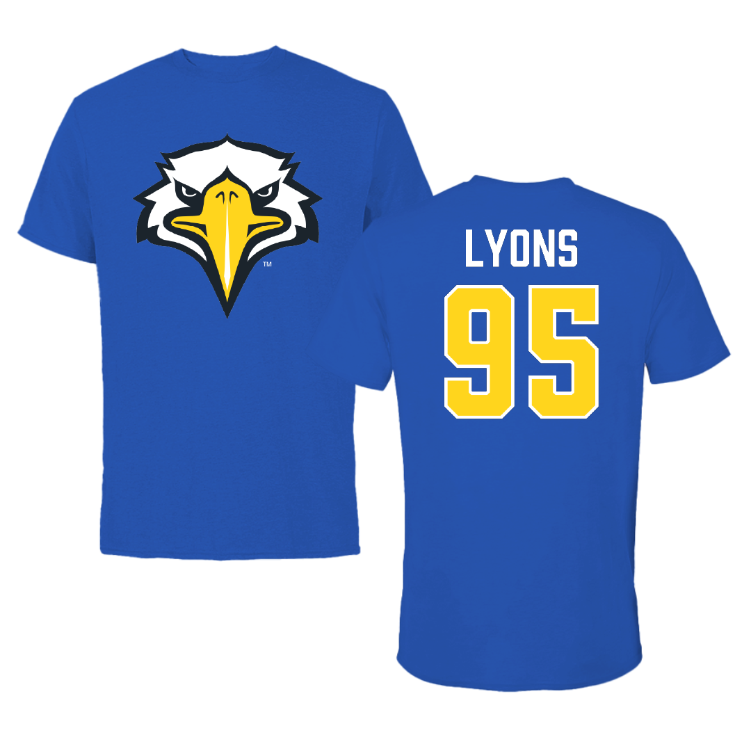 Morehead State University Football Blue Performance Tee - #95 JR Lyons