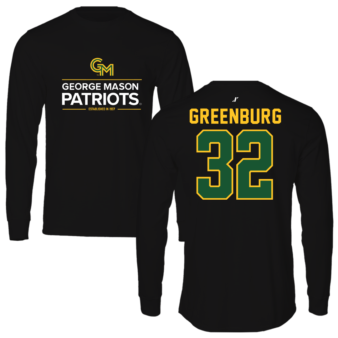 George Mason University Basketball Black General Performance Long Sleeve - #32 Page Greenburg