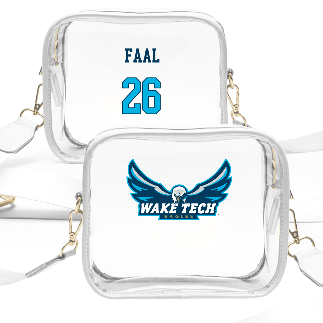 Wake Tech Community College Soccer (M) White Clear Stadium Bag - #26 Yusupha Faal