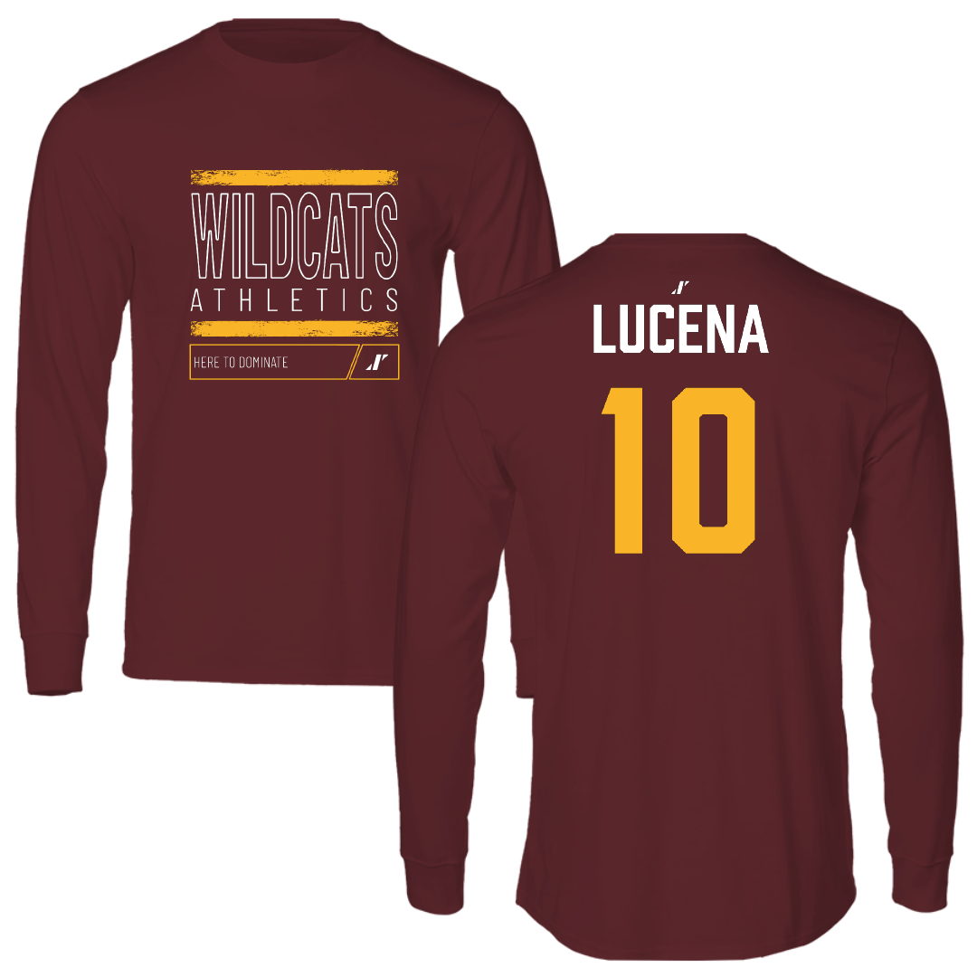 Bethune-Cookman University Baseball Maroon Dominate Performance Long Sleeve - #10 Maikol Lucena