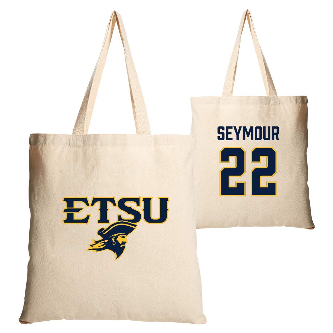 East Tennessee State University Basketball Tan Canvas Tote Bag - #22 Jaden Seymour