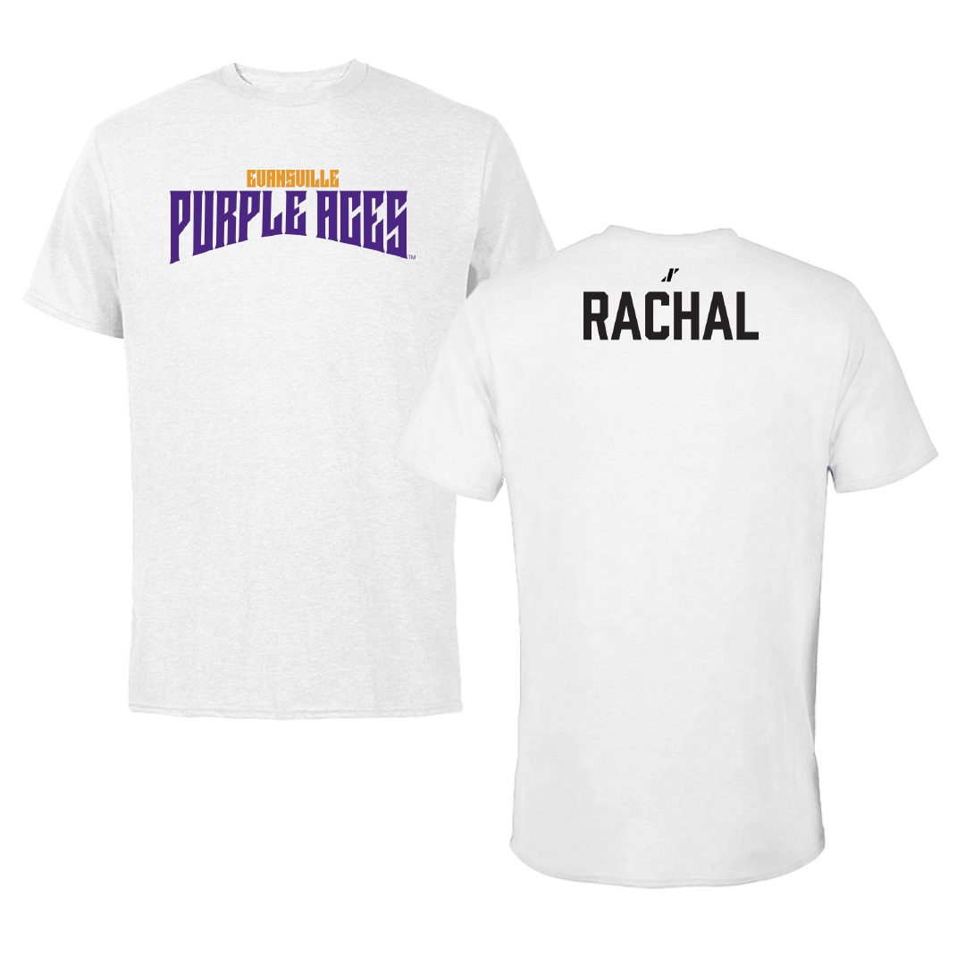 University of Evansville Softball White Classic Performance Tee - Skylar Rachal