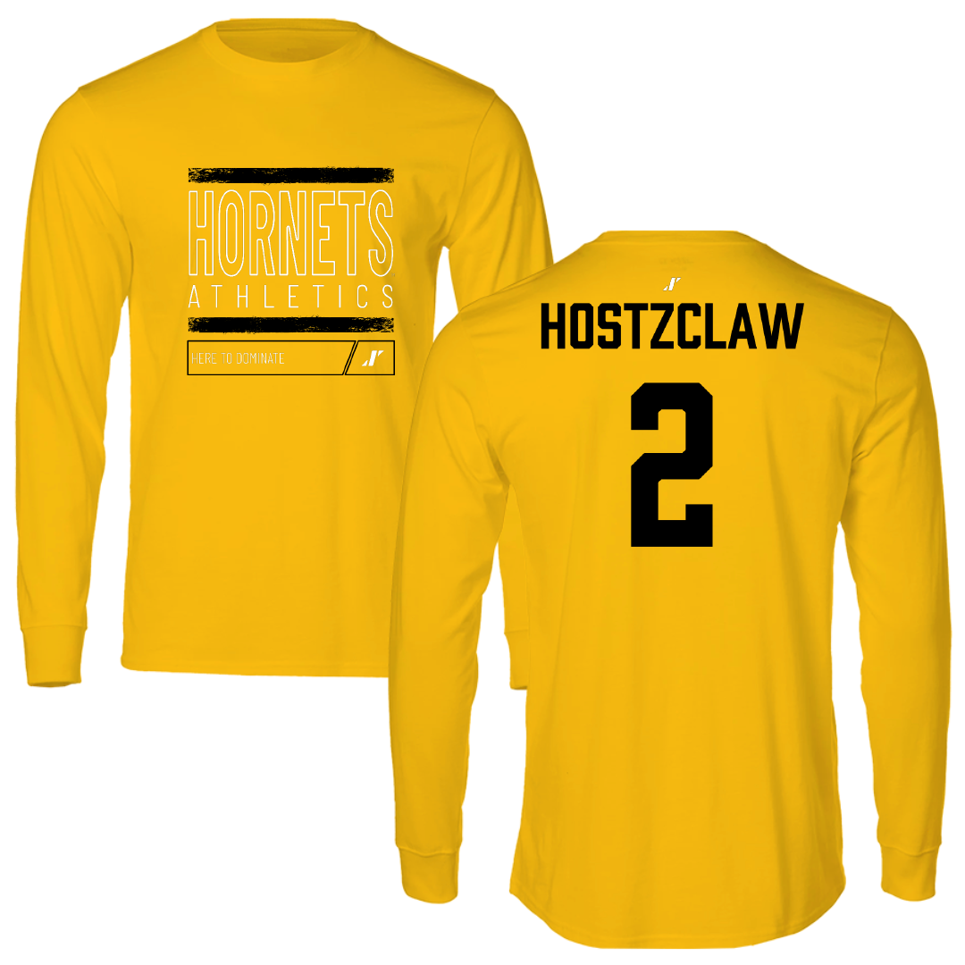 Alabama State University Football Gold Dominate Performance Long Sleeve - #2 Jamarie Hostzclaw
