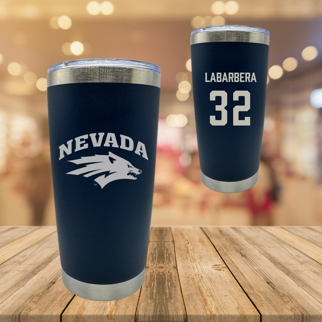 University of Nevada Football Navy Stainless Steel Tumbler - #32 Dylan Labarbera