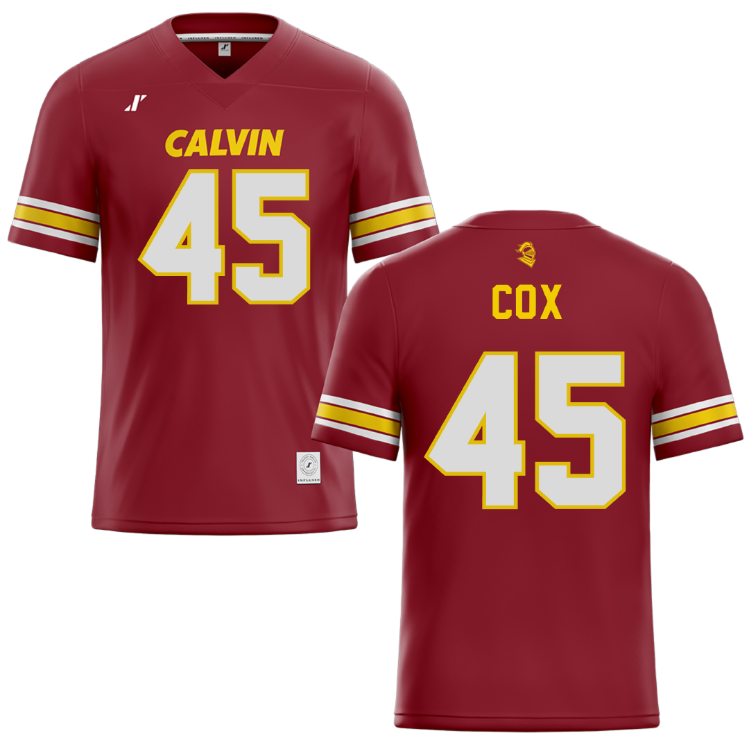 Calvin University Maroon Football Jersey - #45 Breylon Cox