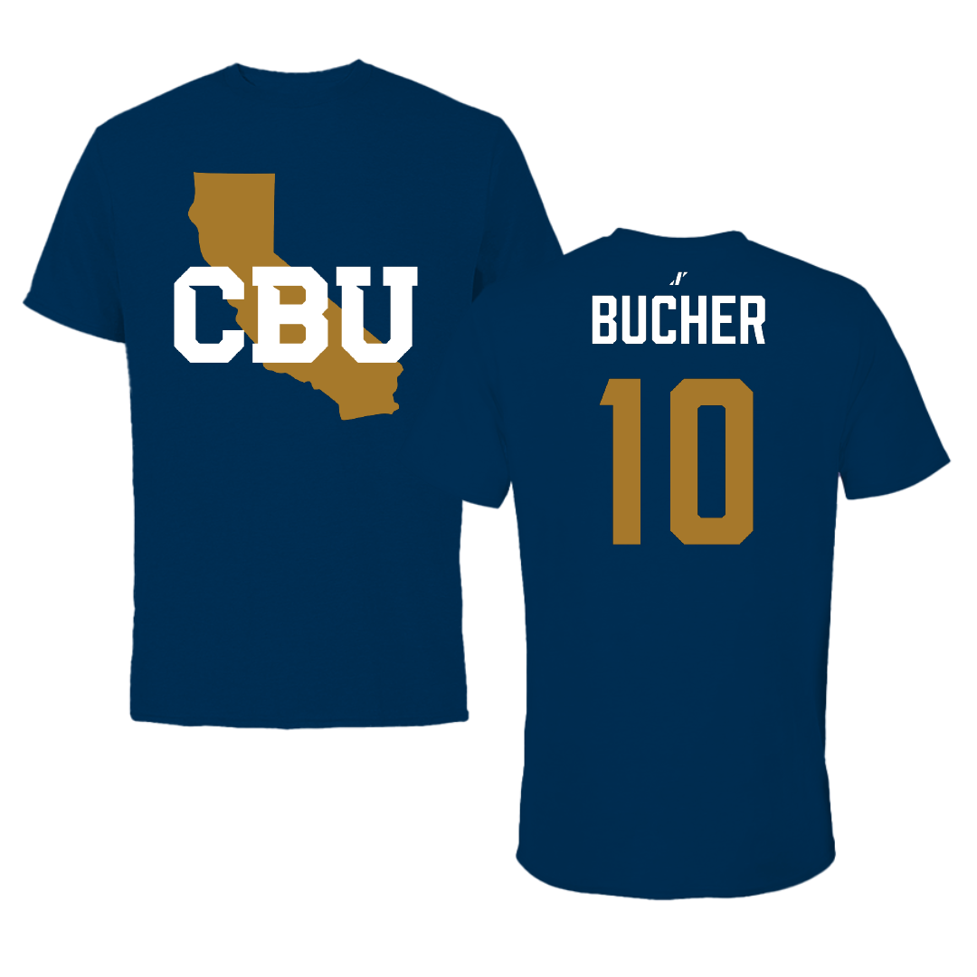 California Baptist University Basketball (W) Navy State Performance Tee - #10 Chance Bucher