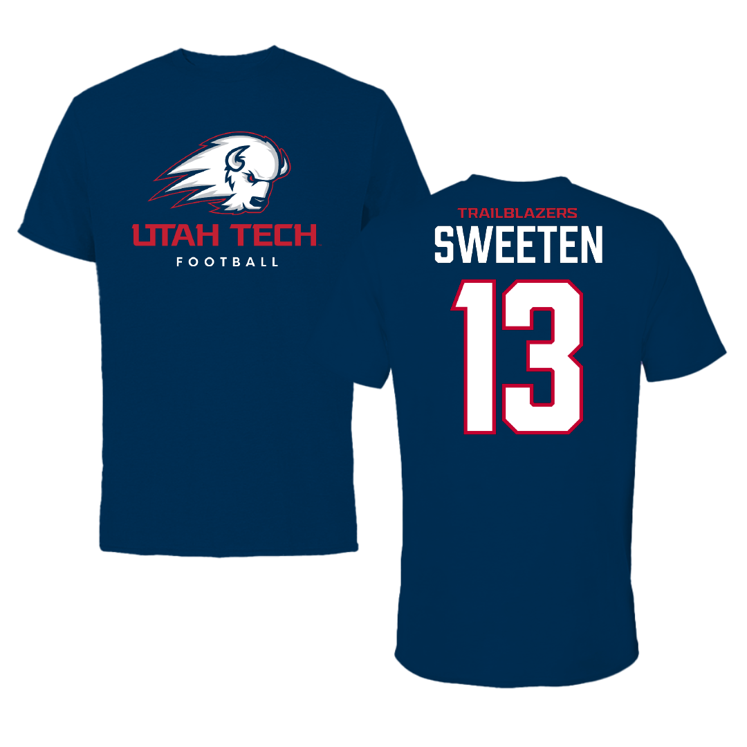 Utah Tech University Football Navy Tee - #13 Jace Sweeten