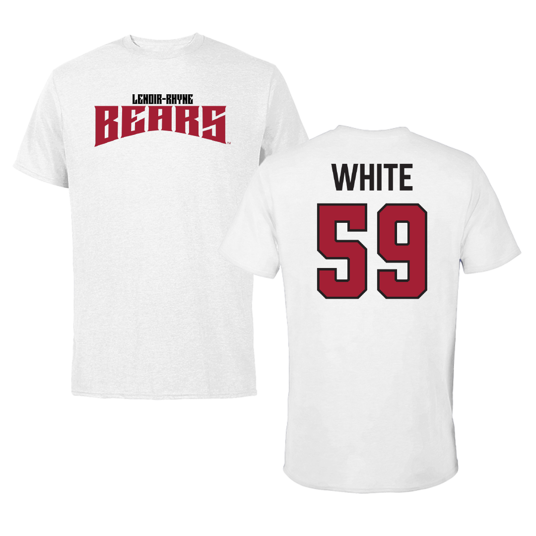 Lenoir-Rhyne University Football White Classic Performance Tee - #59 Jaheem White