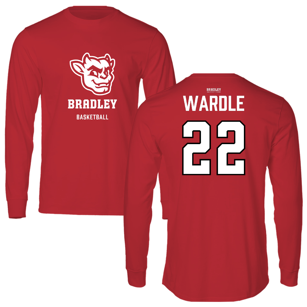 Bradley University Basketball Red Mascot Performance Long Sleeve - #22 Mya Wardle