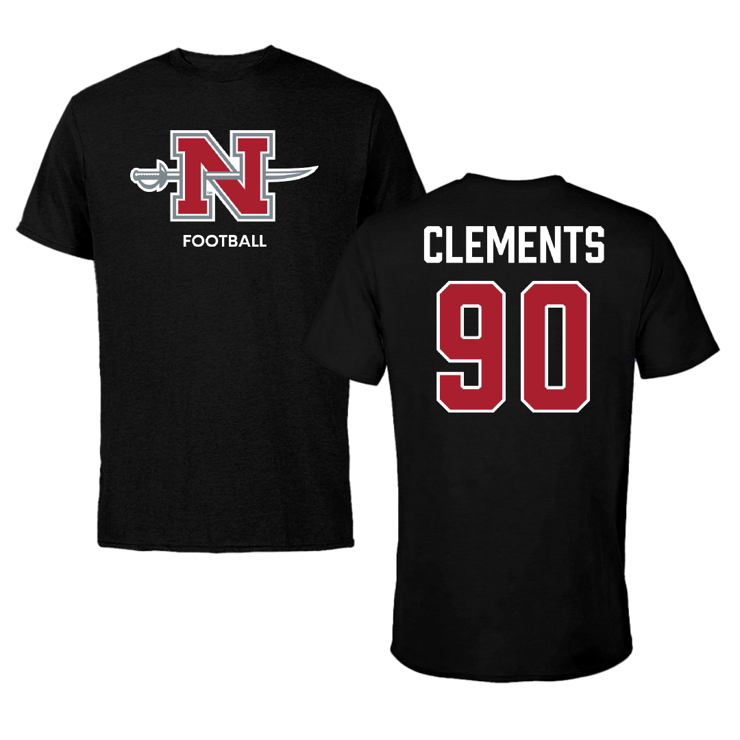 Nicholls State University Football Black Mascot Tee - #90 Aidan Clements
