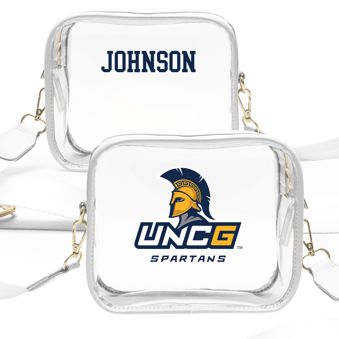 UNC Greensboro TF and XC White Clear Stadium Bag - Donovan Johnson