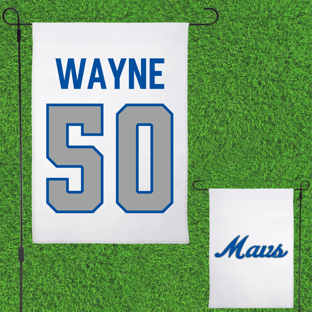 Mercy University Baseball White Garden Flag - #50 Aydan Wayne