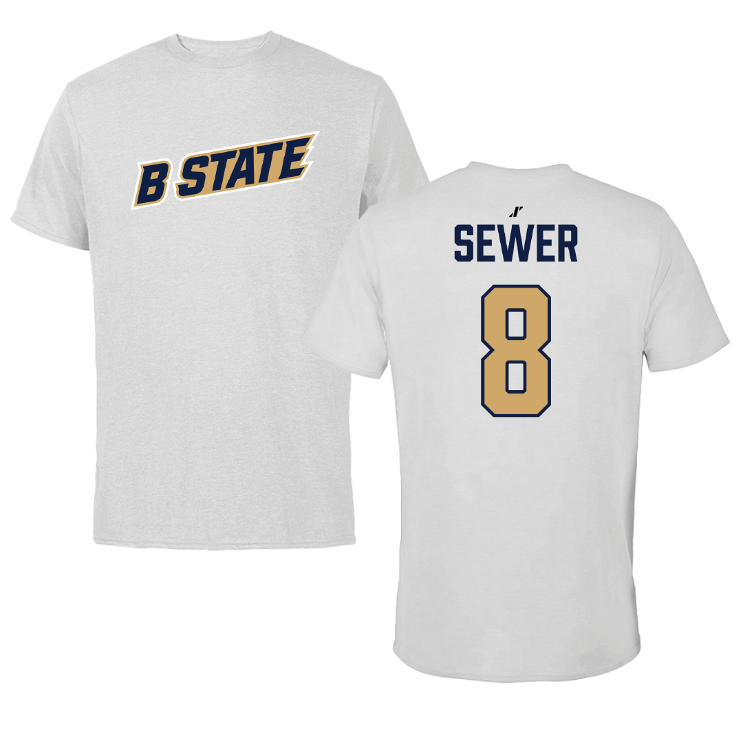 Bluefield State University Volleyball Light Gray Tee - #8 Londyn Sewer