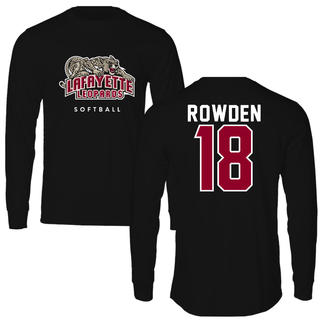 Lafayette College Softball Black Performance Long Sleeve - #18 Parker Rowden