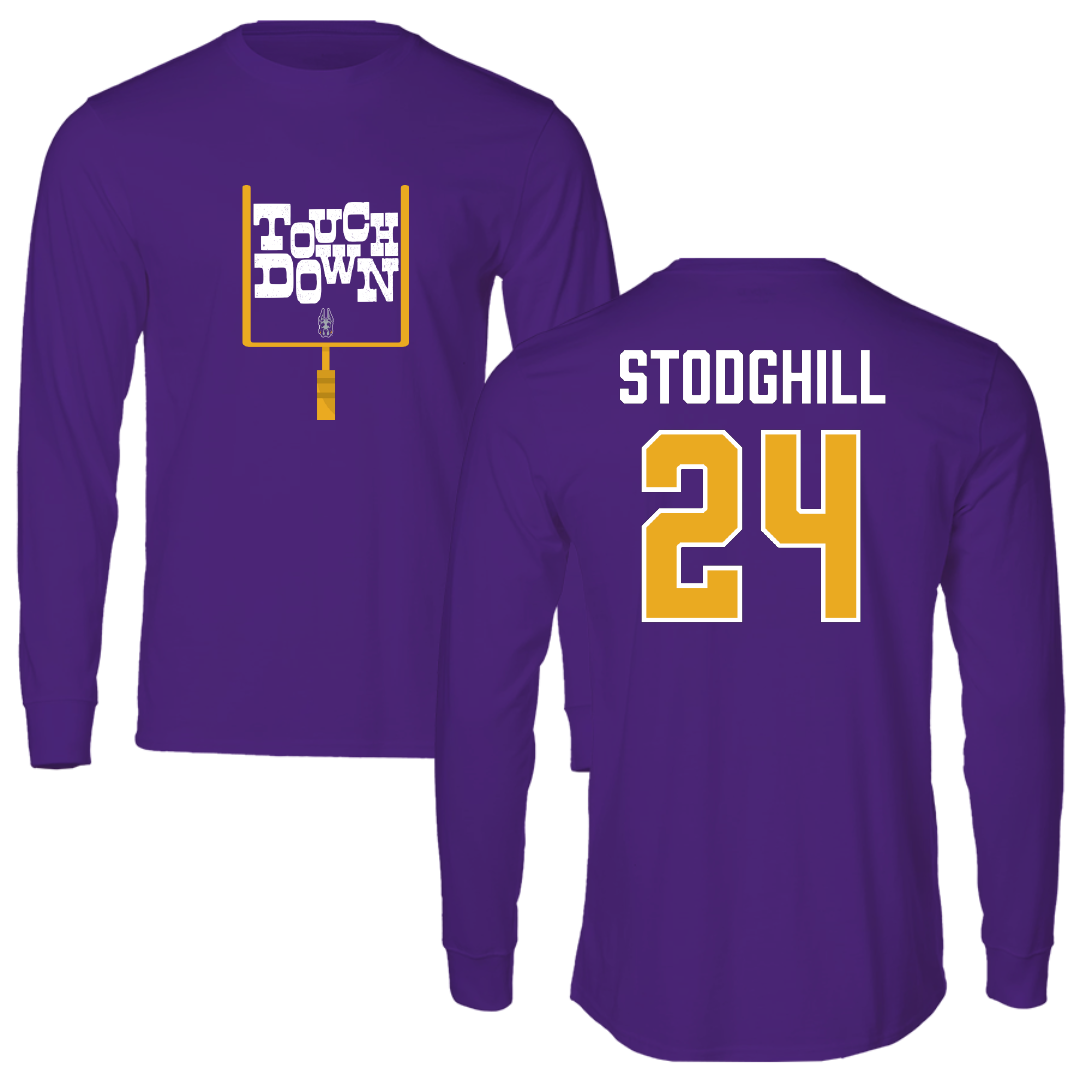 University at Albany Football Purple Touchdown Performance Long Sleeve - #24 Cam Stodghill