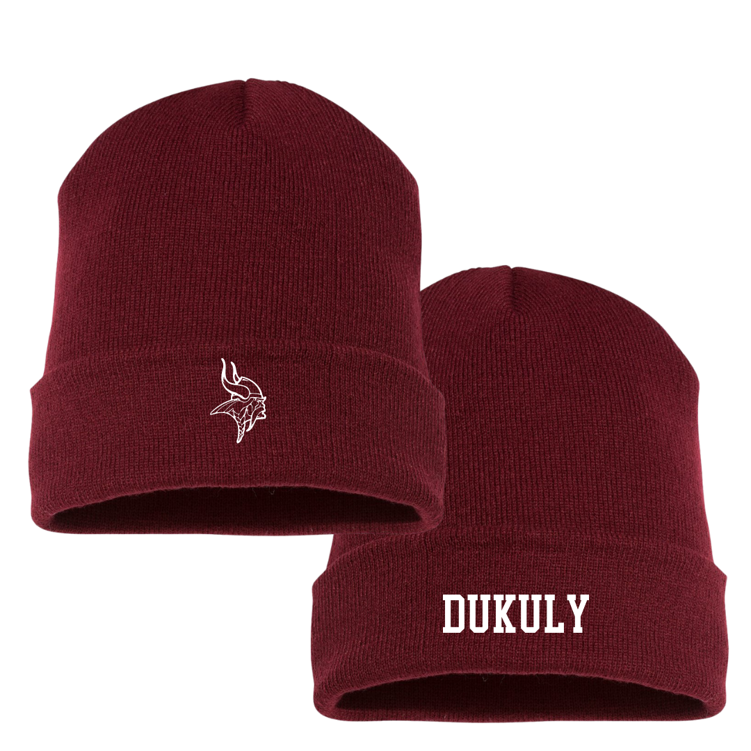 Valley City State University TF and XC Maroon Beanie - Mohammed Dukuly