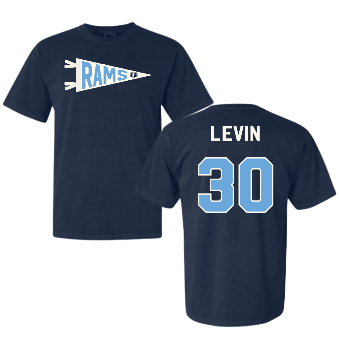 University of Rhode Island Baseball Navy Pennant Comfort Colors Tee - #30 Brody Levin