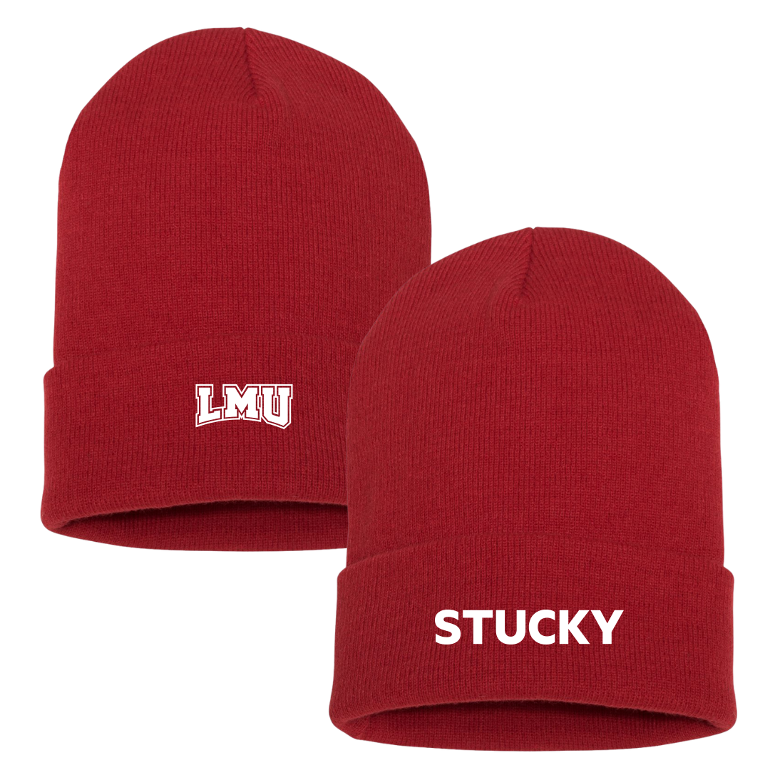 Loyola Marymount University Baseball Red Beanie - #45 Cole Stucky