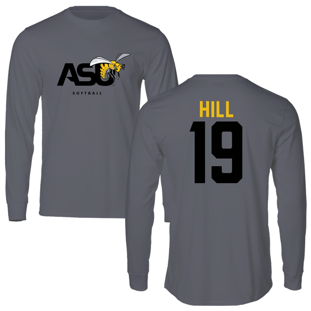 Alabama State University Softball Dark Gray Long Sleeve - #19 Kaitlyn Hill
