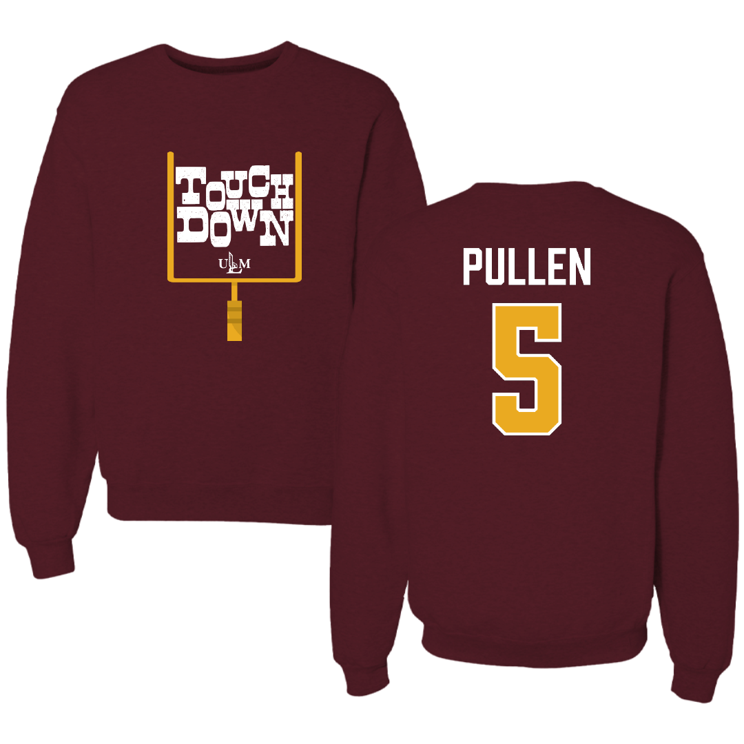 University of Louisiana Monroe Football Maroon Touchdown Crewneck - #5 Billy Pullen