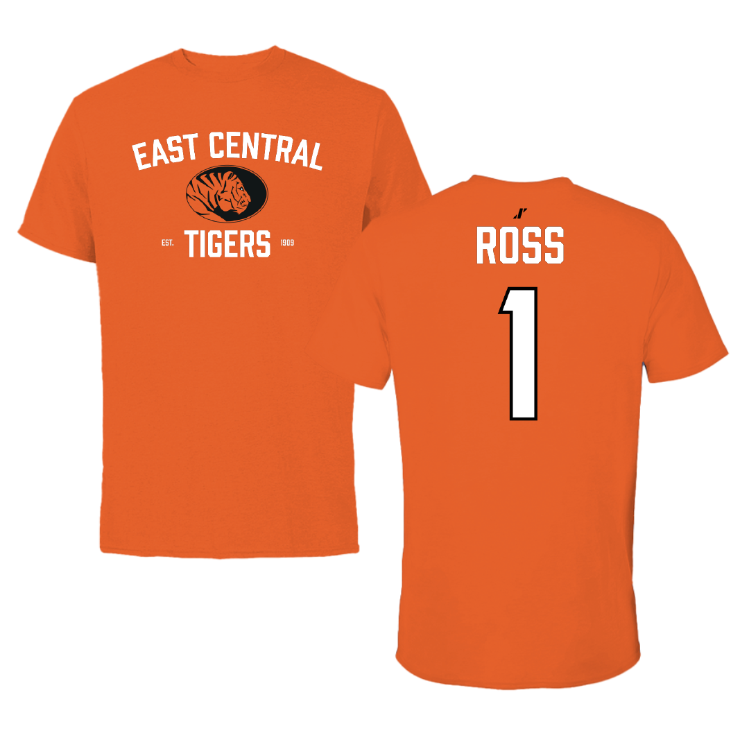 East Central University Baseball Orange General Performance Tee - #1 Jameson Ross