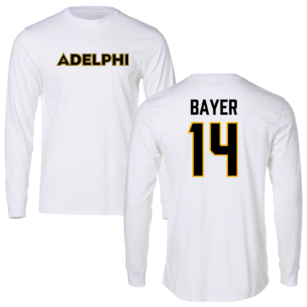 Adelphi University Lacrosse White Long Sleeve - #14 Stephen Bayer