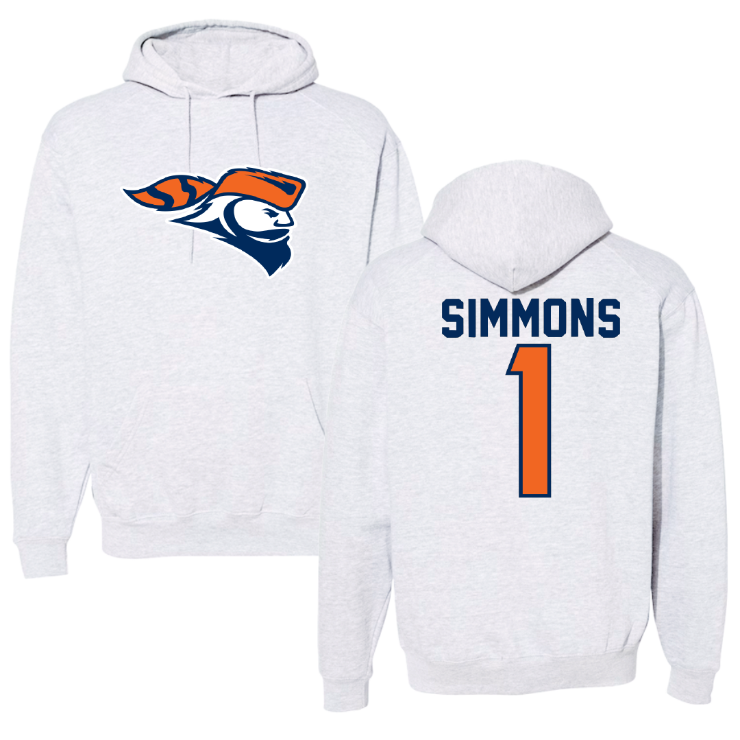 Carroll University Football Light Gray Hoodie - #1 David Simmons