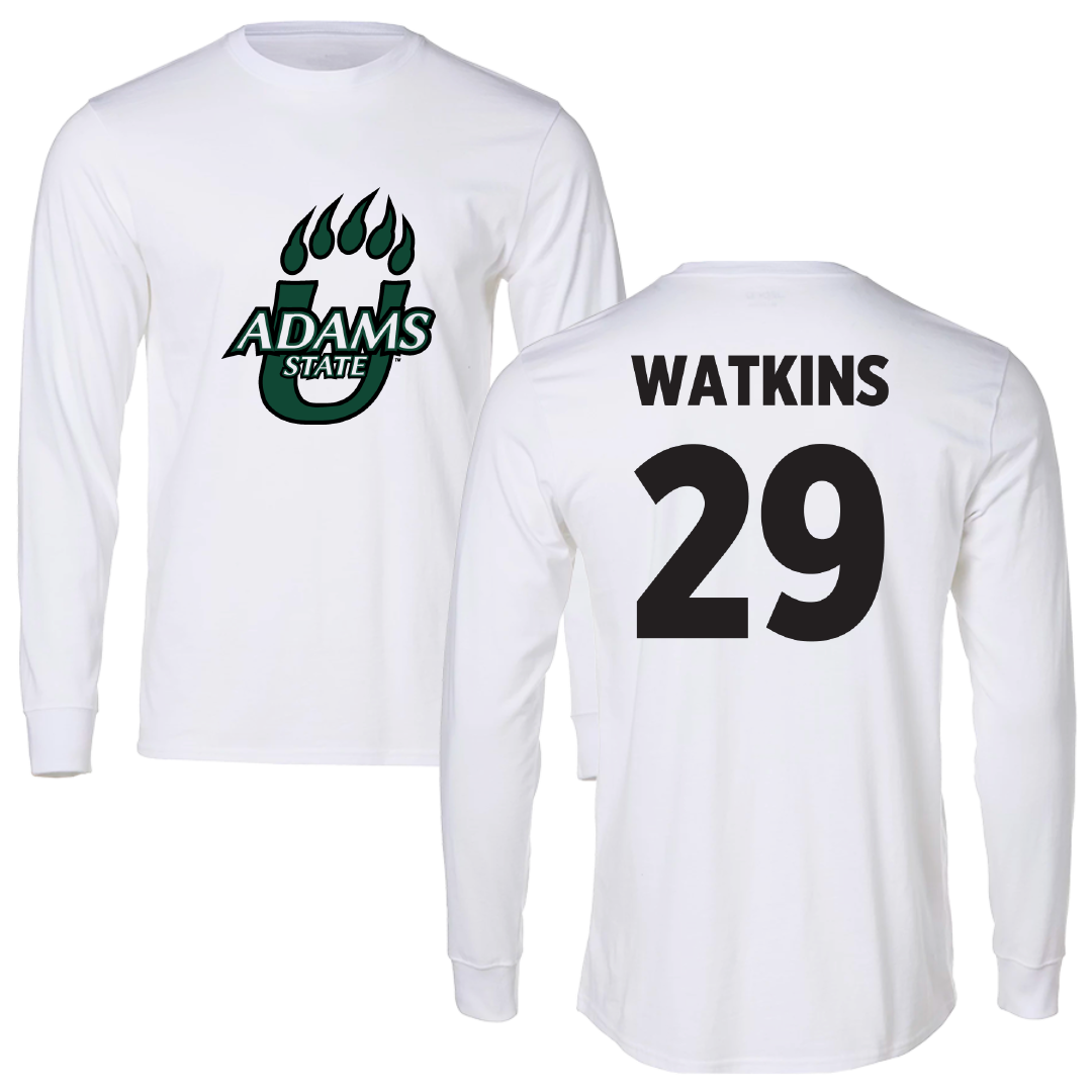 Adams State University Baseball White Performance Long Sleeve - #29 Braden Watkins