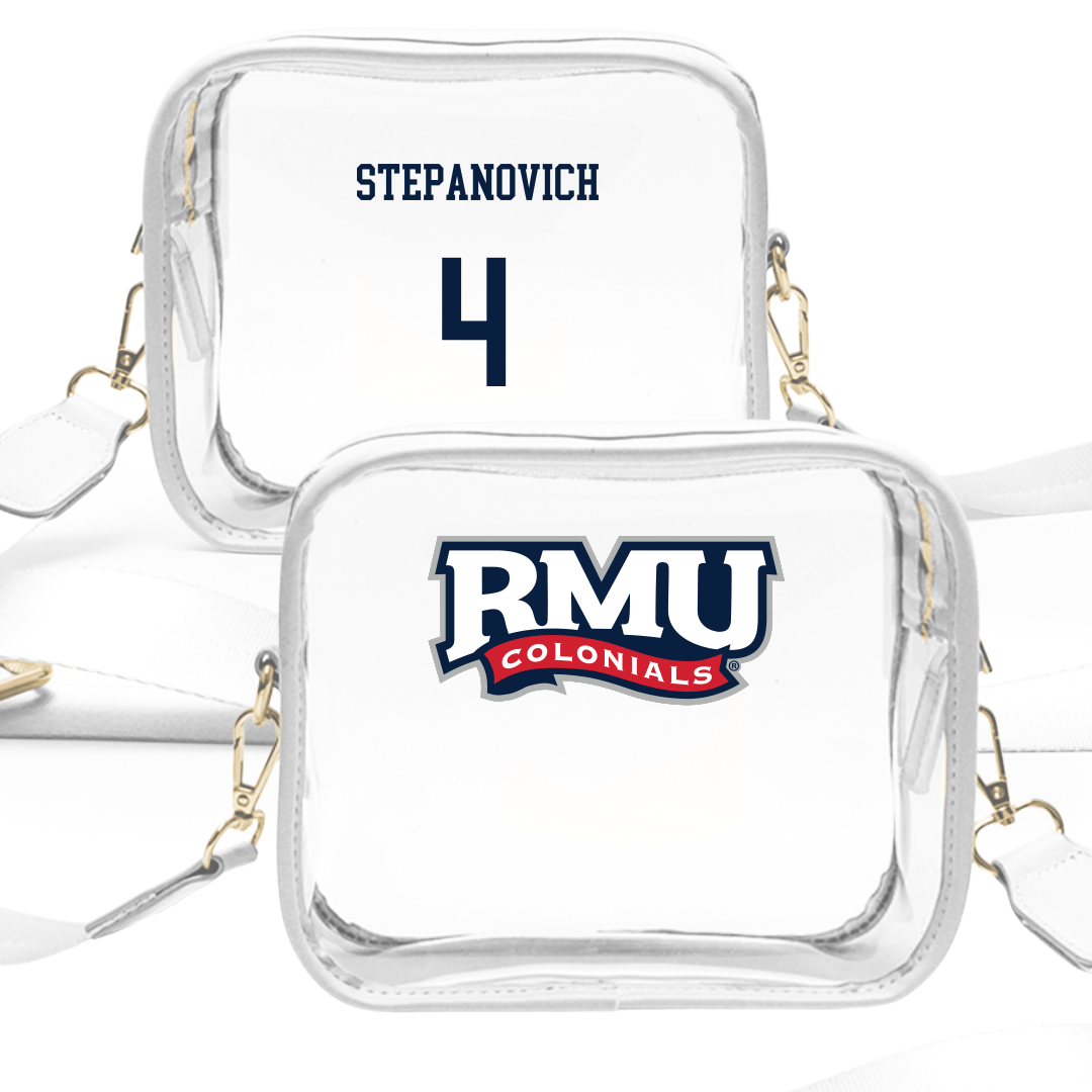 Robert Morris University Volleyball (W) White Clear Stadium Bag - #4 Natalie Stepanovich
