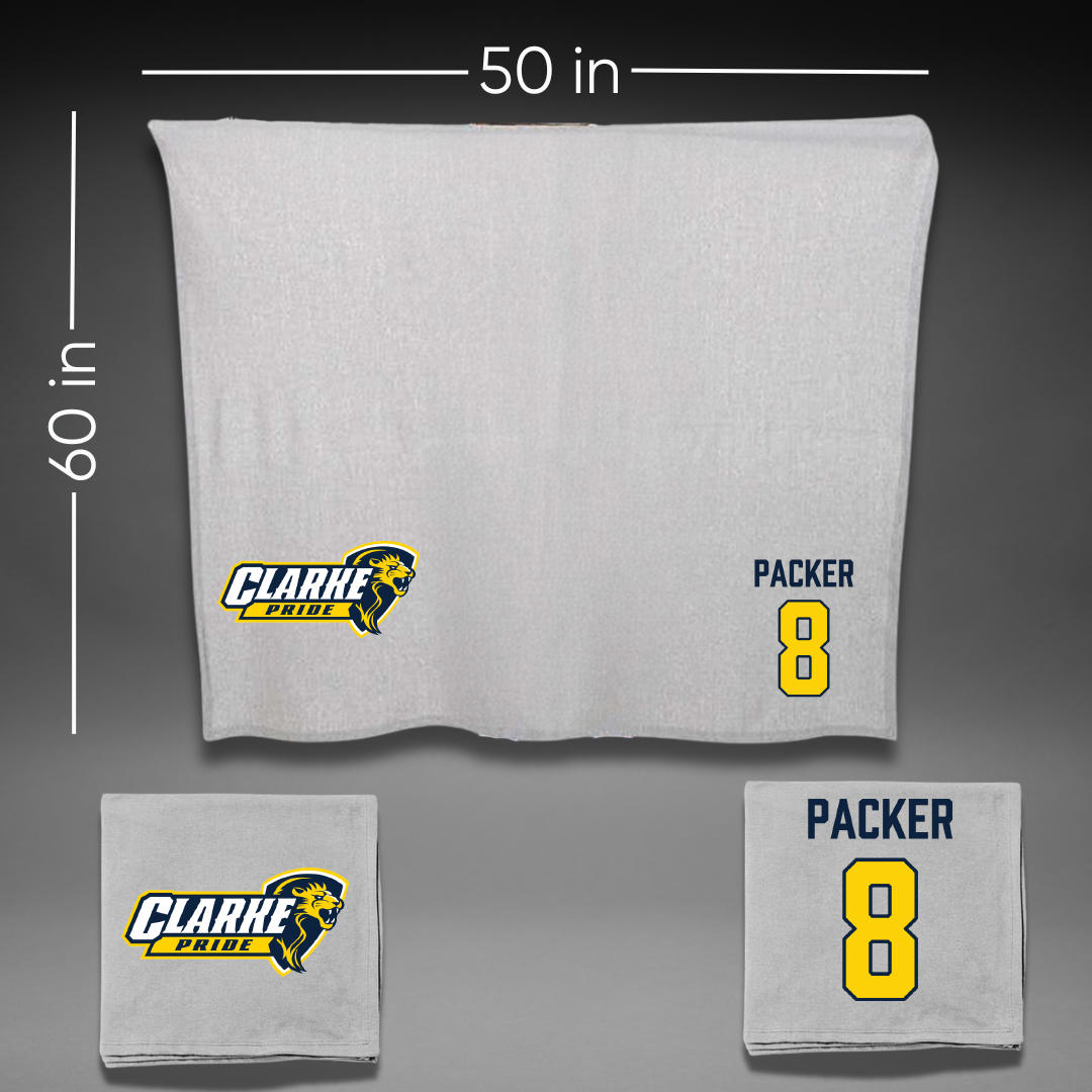 Clarke University Soccer (W) Gray Blanket - #8 Hailey Packer