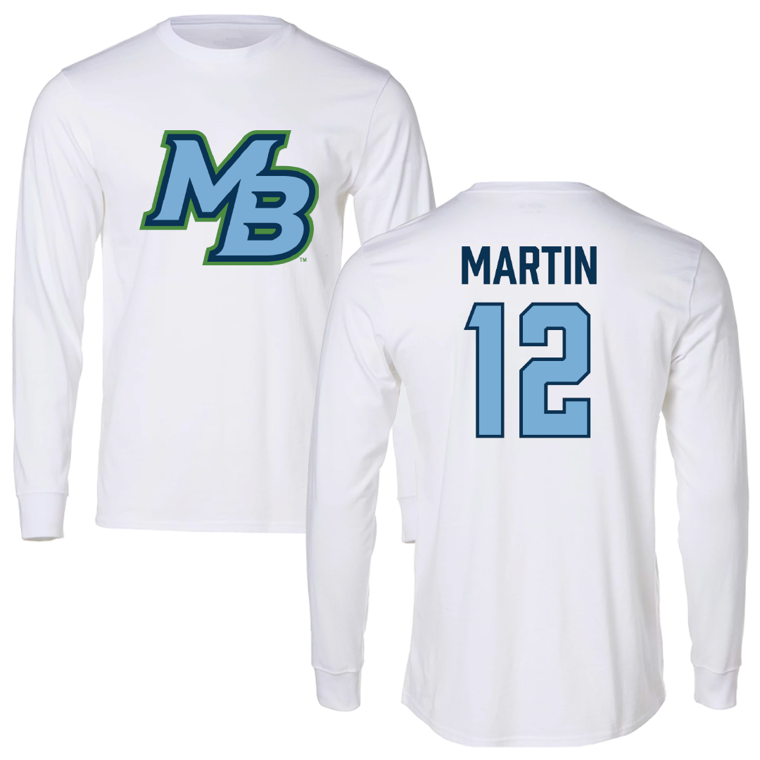 Cal State Monterey Bay Soccer White Performance Long Sleeve - #12 Kai Martin