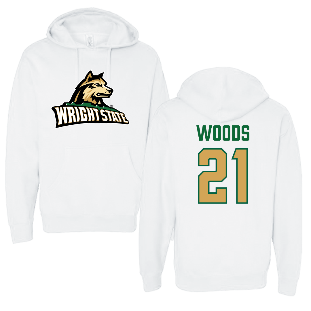Wright State University Basketball (M) White Hoodie - #21 Logan Woods