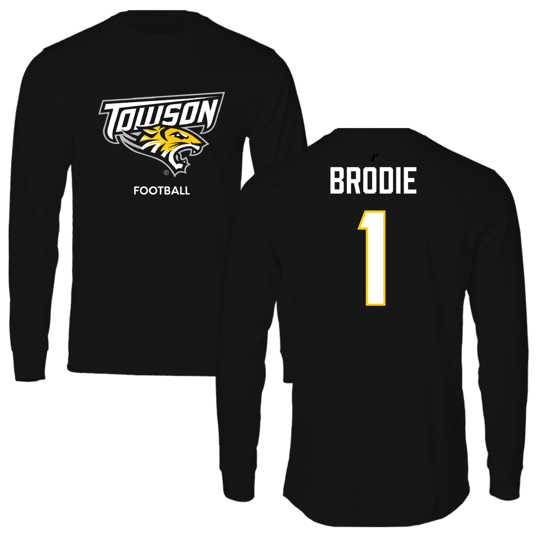Towson University Football Black Long Sleeve - #1 Myles Brodie