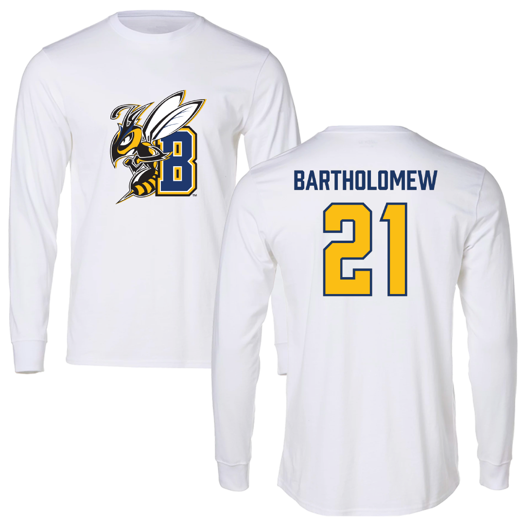 Montana State University Billings Baseball White Long Sleeve - #21 Malcolm Bartholomew