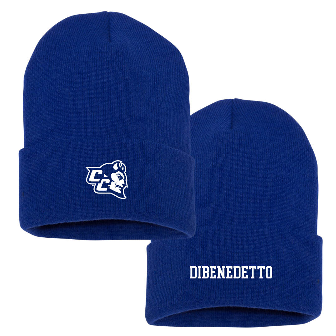 Central Connecticut State University Baseball Blue Beanie - #12 CJ DiBenedetto
