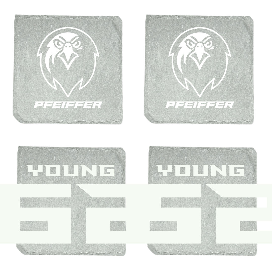 Pfeiffer University Baseball Stone Coaster (4 Pack)  - #62 Drew Young