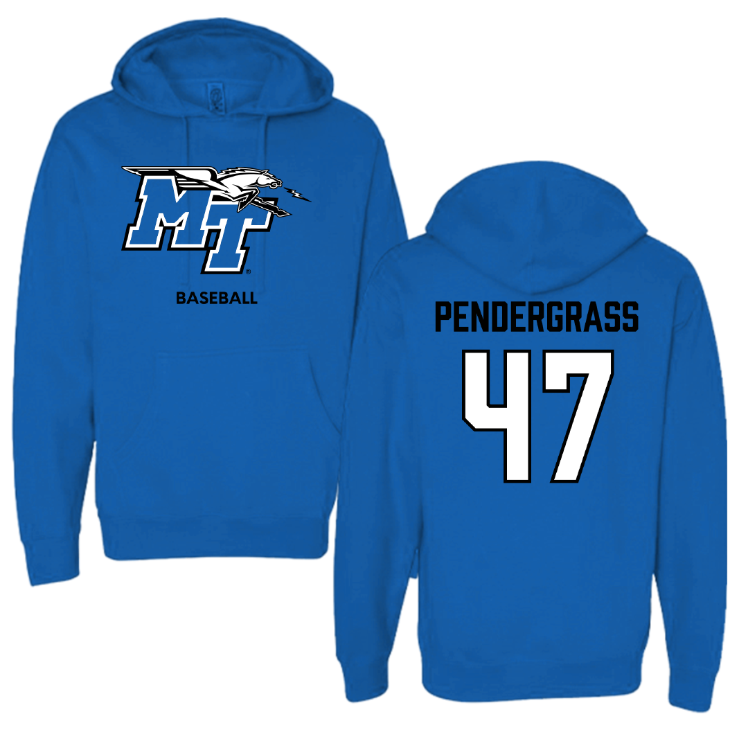 Middle Tennessee State University Baseball Blue Hoodie - #47 Rex Pendergrass