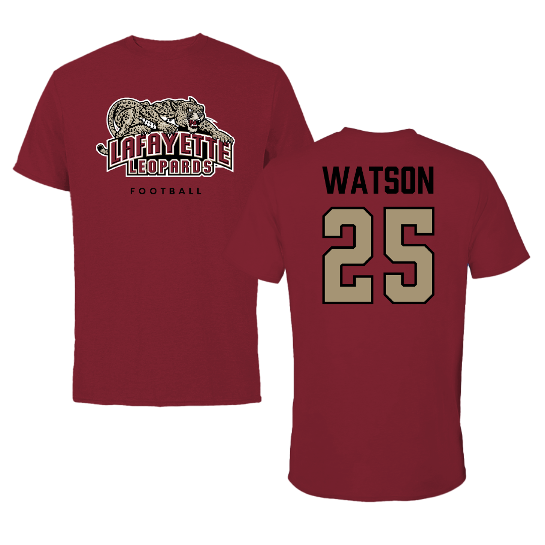 Lafayette College Football Cardinal Performance Tee - #25 Christian Watson